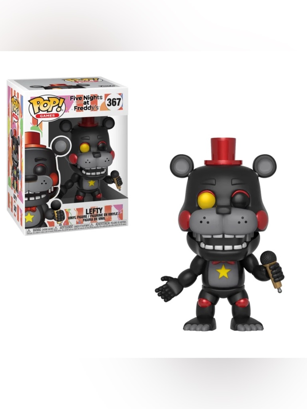 Funko Pop! Five Nights at Freddy's Lefty Vinyl Figure - Black, Red, Yellow